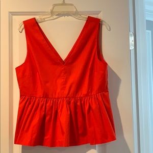 Sleeveless Peplum Top in stretch cotton poplin